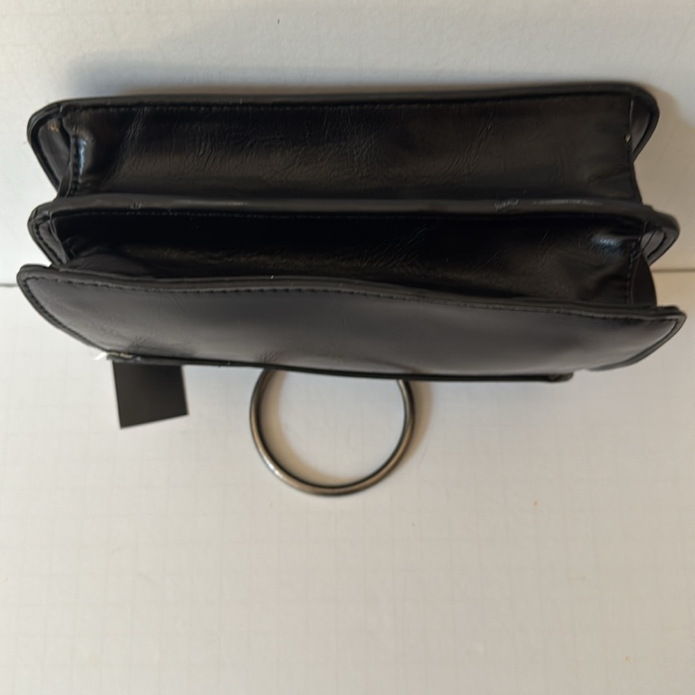 Joy Susan Bag Black Aria Ring Wrist Clutch Crossbody Vegan Leather - Picture 7 of 8